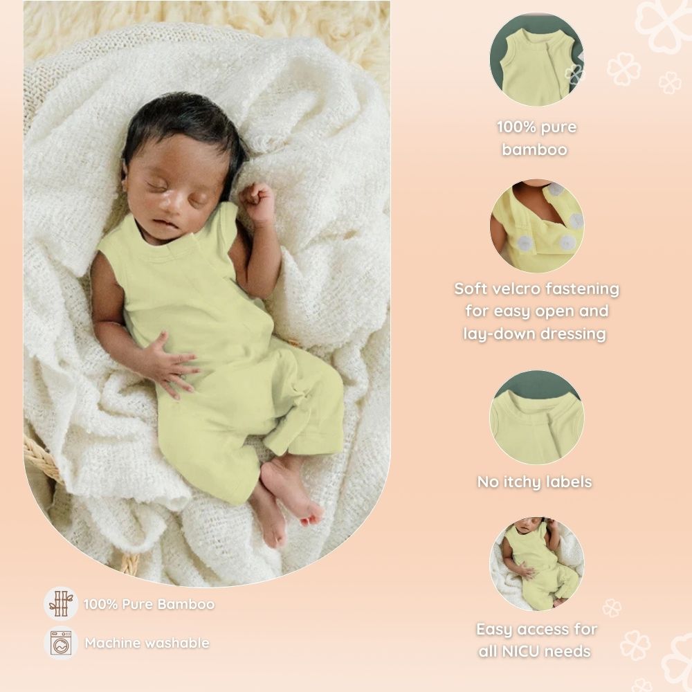 Preemie Baby Bamboo Romper - Mossy Hug