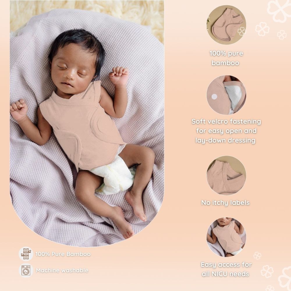 Preemie Baby Bamboo Top - Pastel Petals