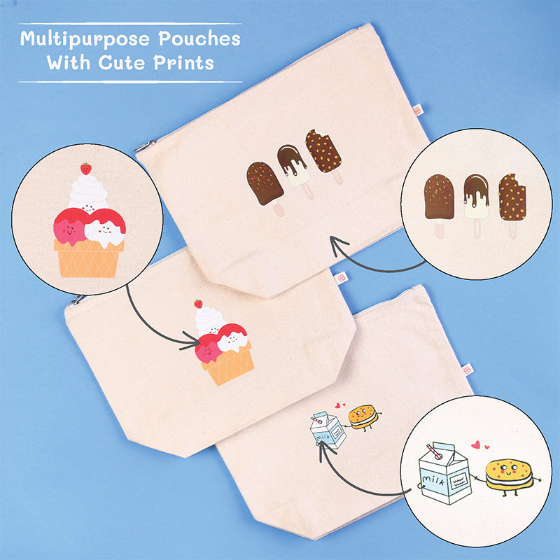 Baby Organic Cotton Multipurpose Pouch Set - Pack of 3
