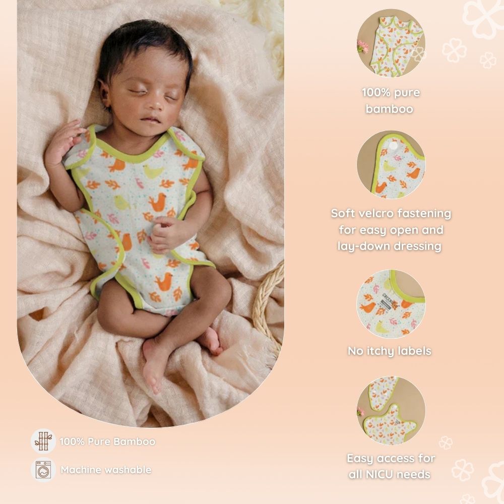 Preemie Baby Bamboo Bodysuit - Wings of Love