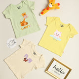 Baby Organic Cotton T-shirts - Safari Pals - Pack of 3