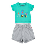 Baby Organic Cotton T-shirt and Shorts Set - A-B-C