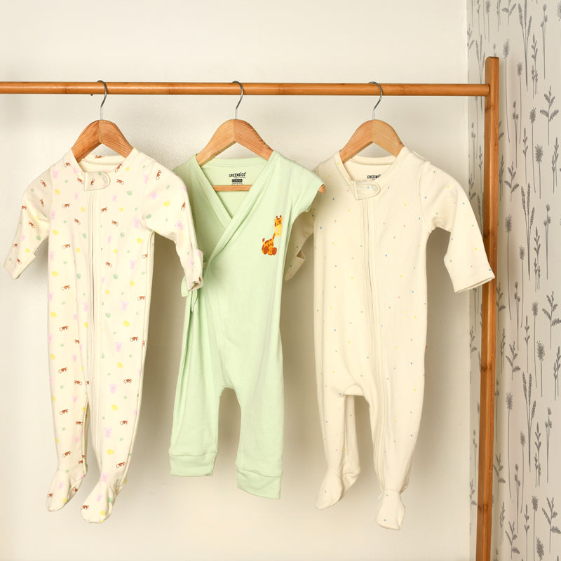 Baby Organic Cotton Onesies - Spot The Dot - Pack of 3