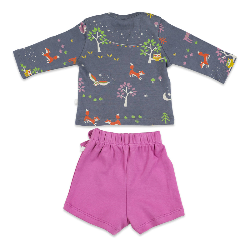 Baby Organic Cotton T-shirt and Shorts Set - Magical Forest