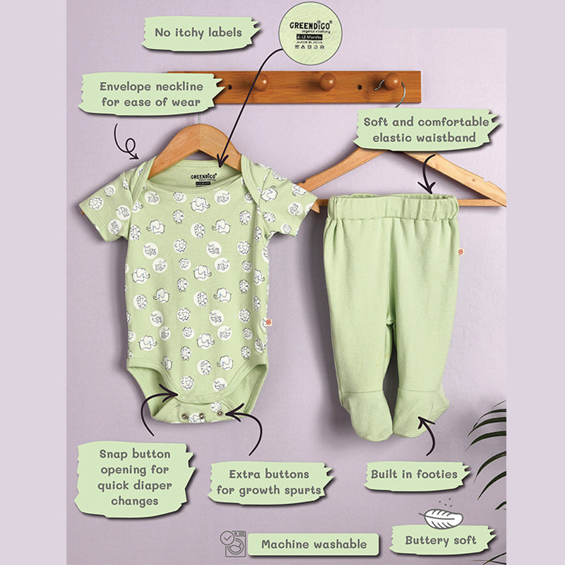 Baby Organic Cotton Bodysuit and Leggings Set- Jungle Safari