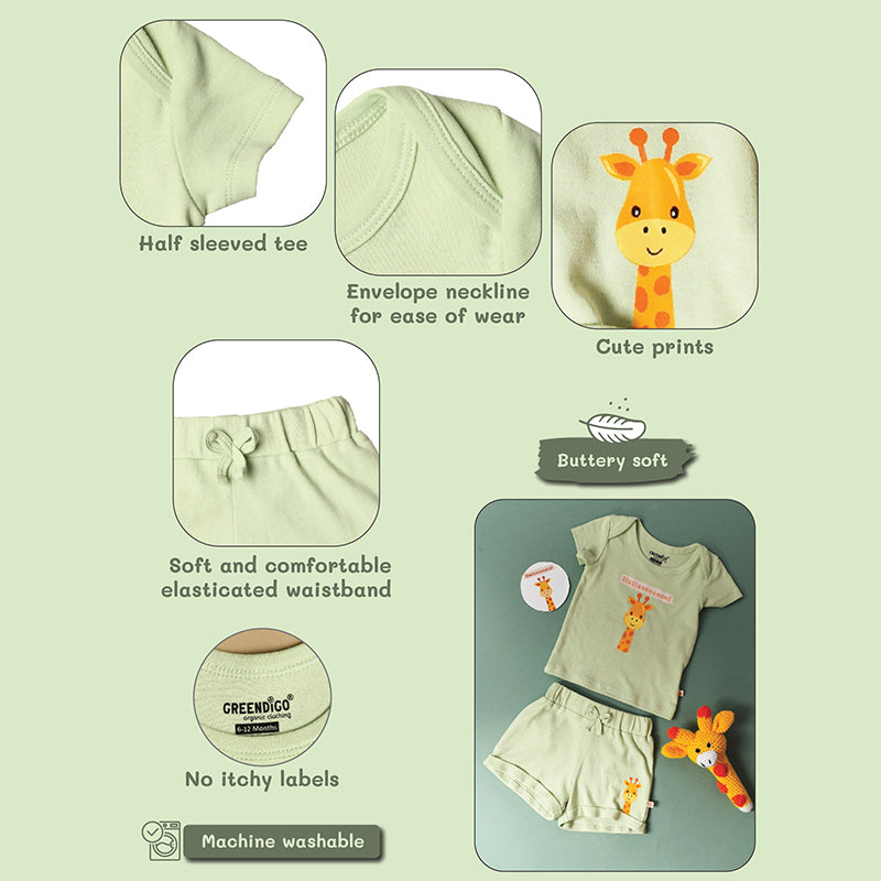 Baby Organic Cotton Top and Shorts Set - Cliff The Gif