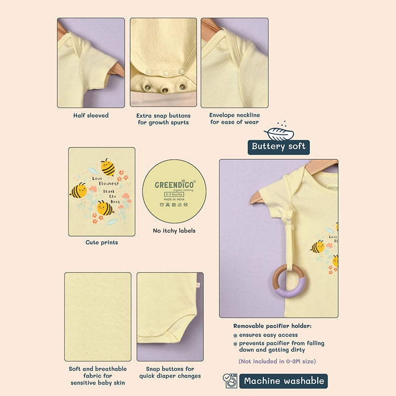 Baby Organic Cotton Bodysuit - Be Thankful