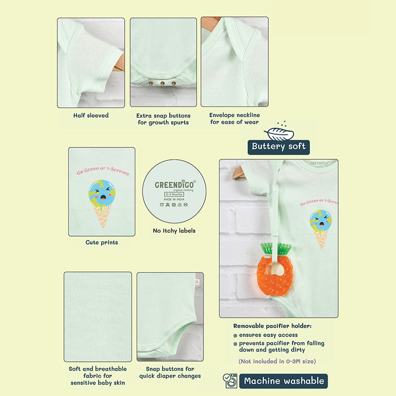 Baby Organic Cotton Bodysuit - Go Green