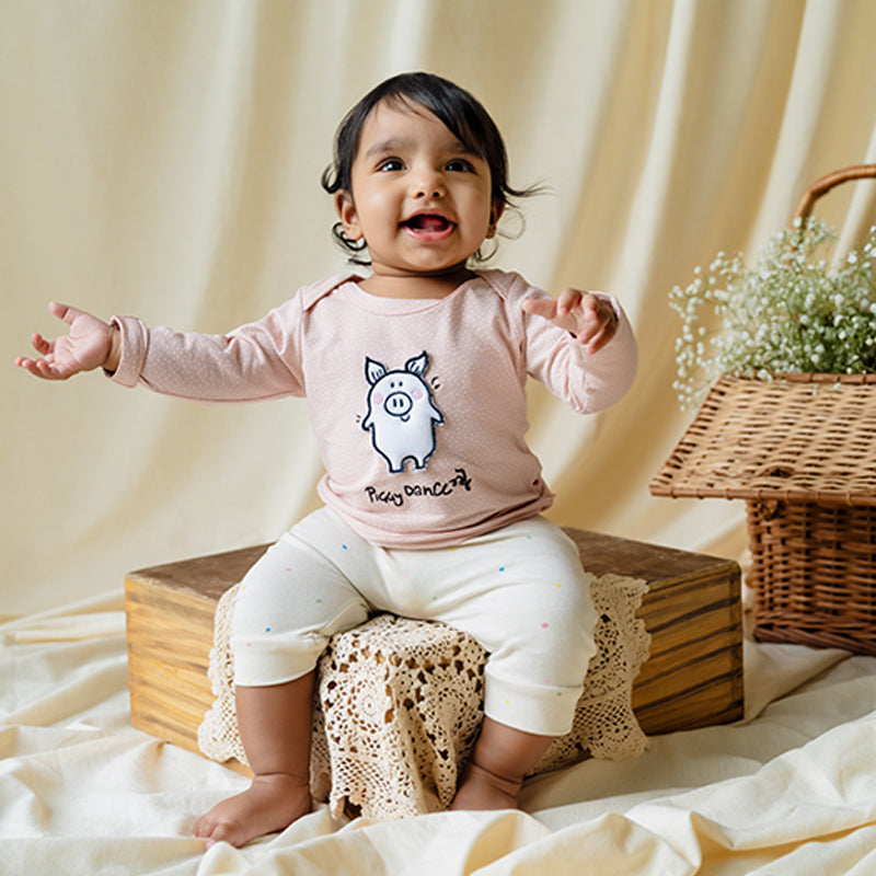 Baby Organic Cotton Top and Pants Set - Hopping & Popping