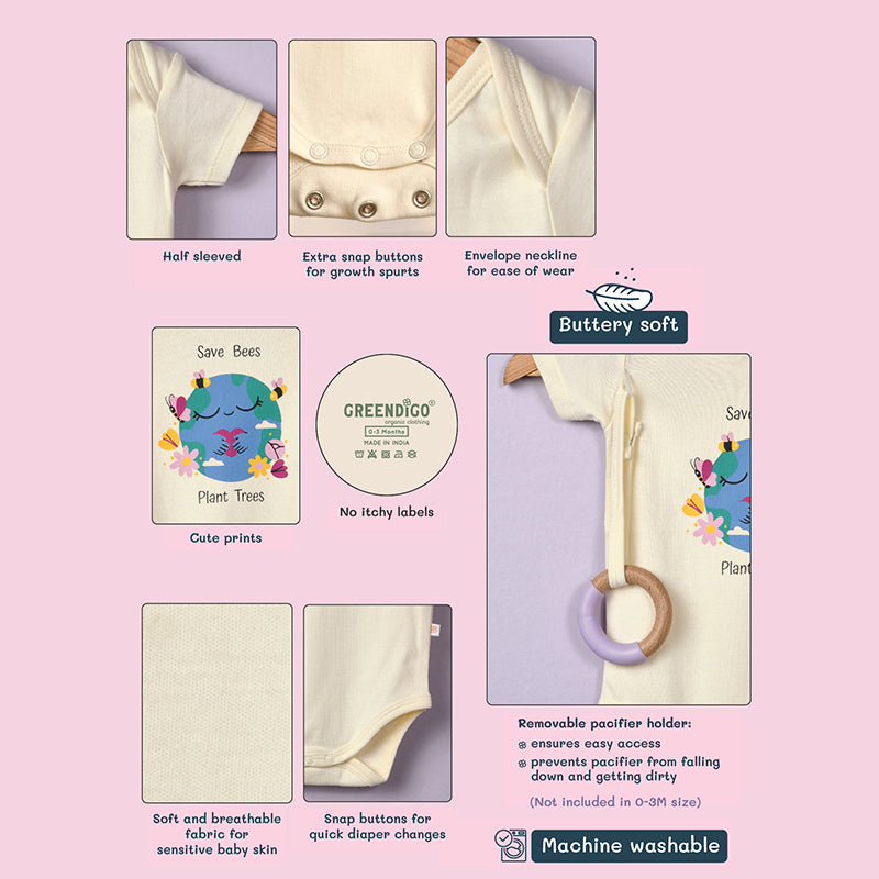 Baby Organic Cotton Bodysuit - Sweet As Can Be