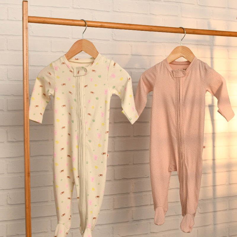 Baby Organic Cotton Sleepsuits- Barn Farm - Pack of 2