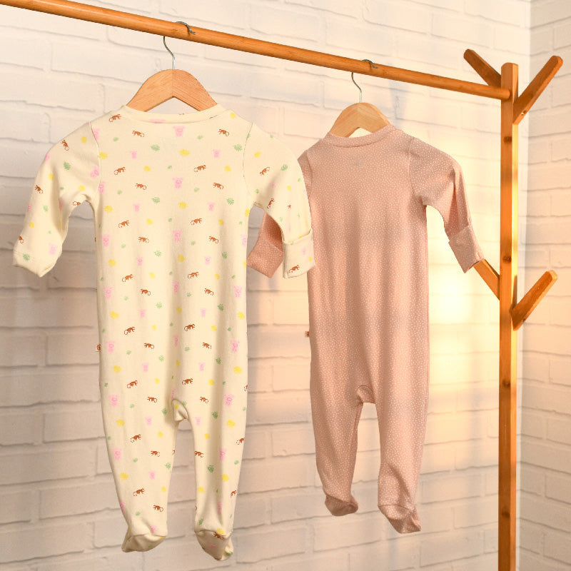 Baby Organic Cotton Sleepsuits- Barn Farm - Pack of 2