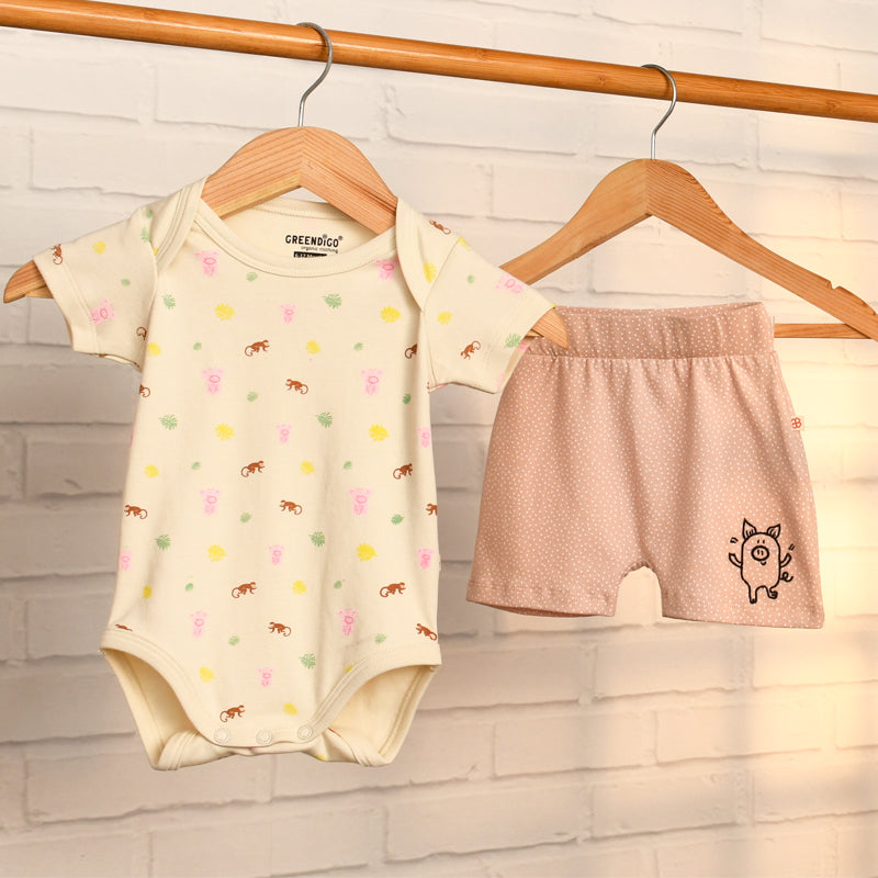 Baby Organic Cotton Bodysuit and Shorts Set - Carnival Fun