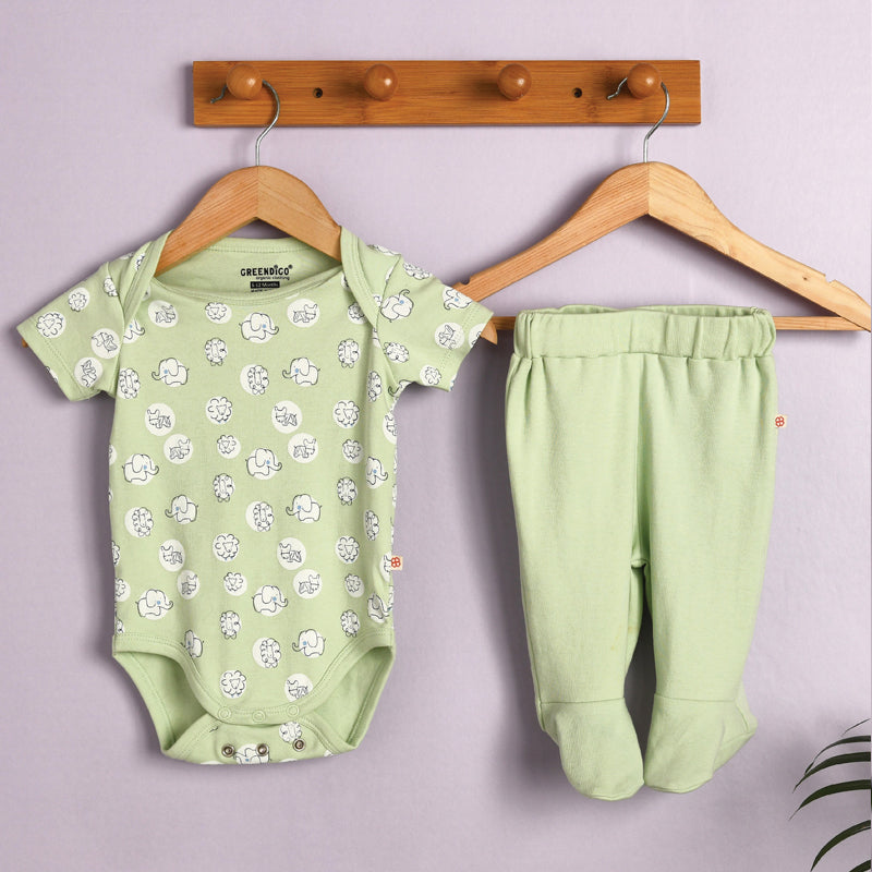 Baby Organic Cotton Bodysuit and Leggings Set- Jungle Safari